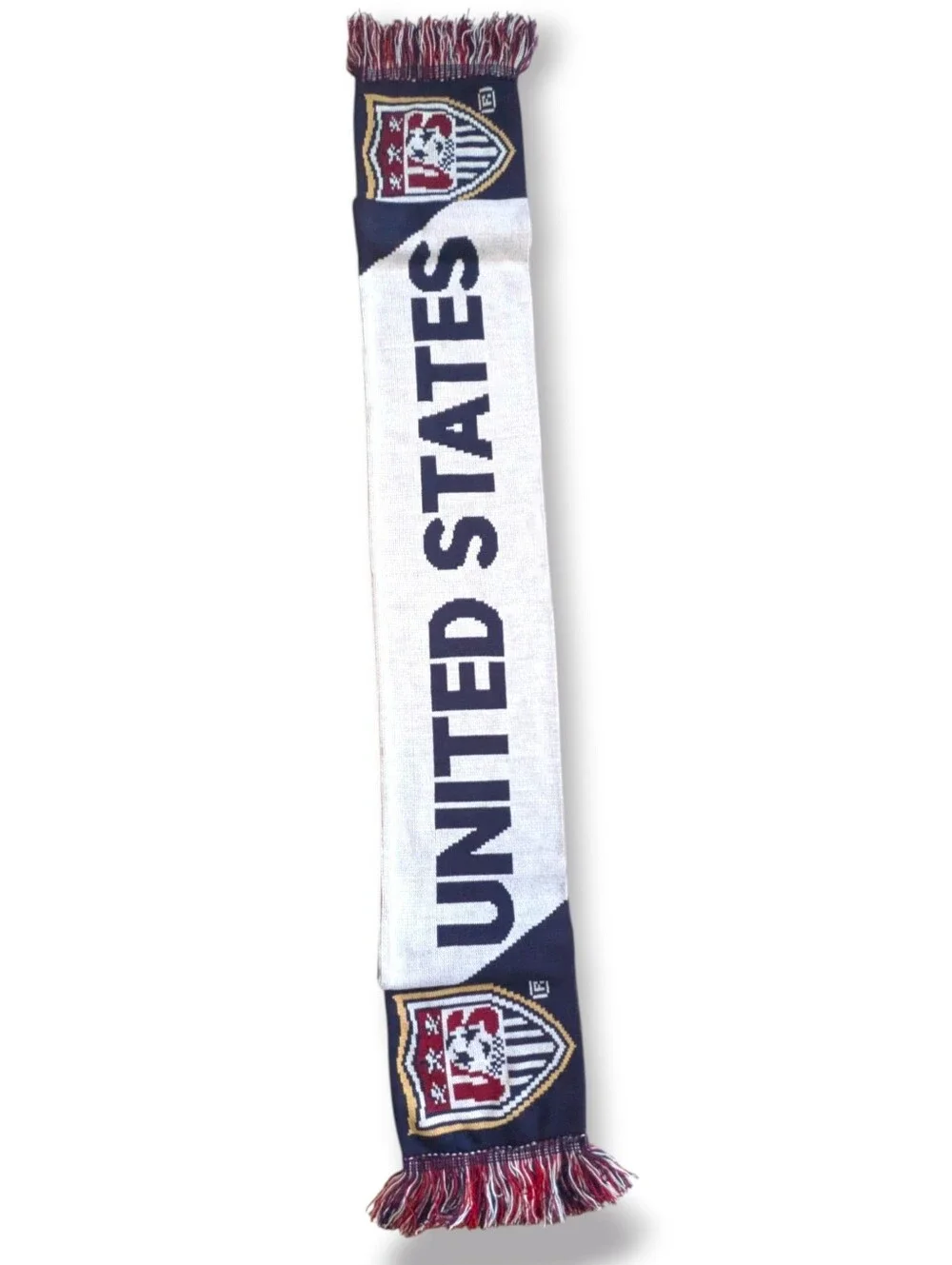 United States Soccer Supporter Scarf Double Sided Knit Fan Gear Red White Blue